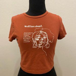 SHEIN Crop Top Burnt Sienna, Size M